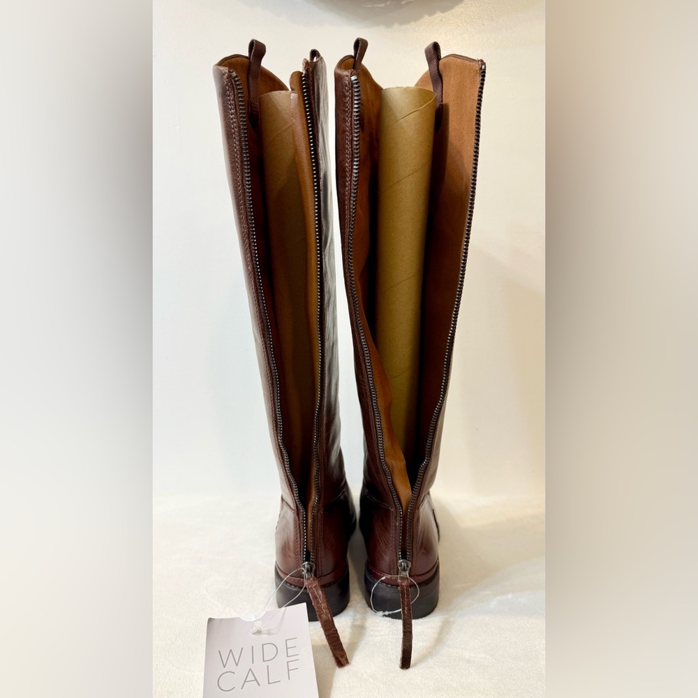 Franco Sarto Women’s Meyer Wide Calf Knee High Dark Brown Leather Boot Size 8.5 - Picture 11 of 15